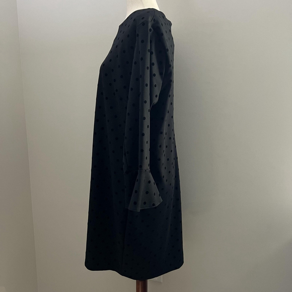 Old Navy Dress XL Black Velvet Polka Dot Bell Sleeve Whimsigoth Vamp Fairy Goth - Picture 4 of 11